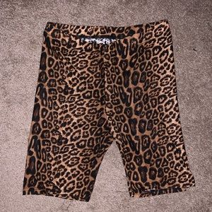 Leopard Biker Shorts With Good Stretch Firm Price